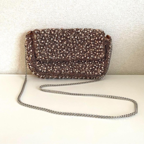 ZARA basics Small Beaded Jewelled Chain Purse - Picture 1 of 3